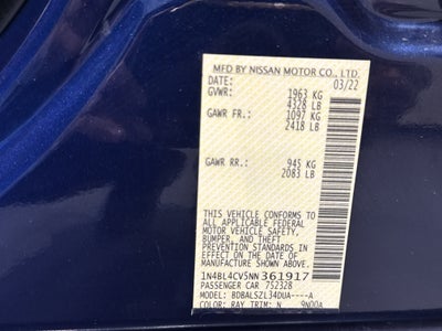 2022 Nissan Altima 2.5 SR