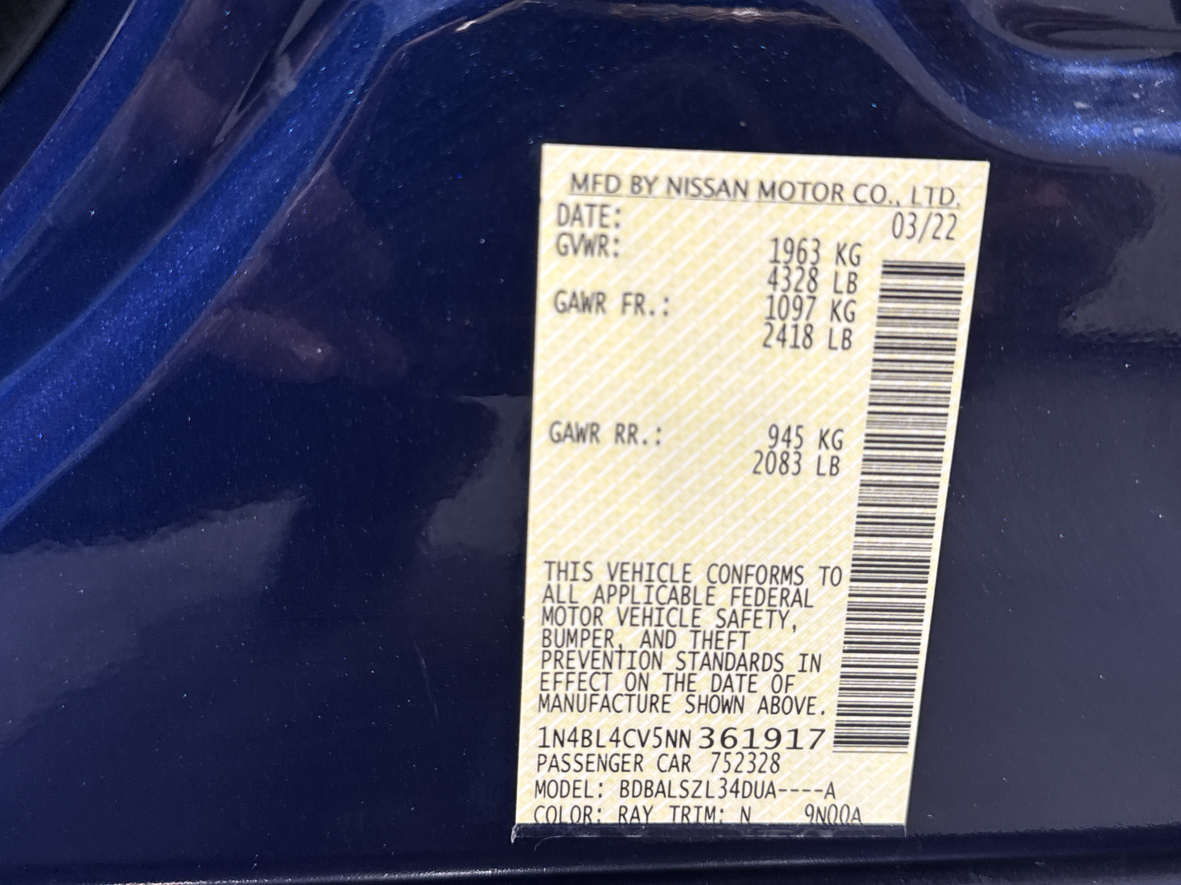 2022 Nissan Altima 2.5 SR