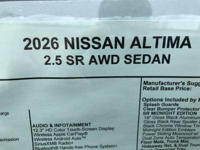 2026 Nissan Altima SR