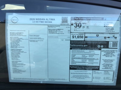 2026 Nissan Altima SV