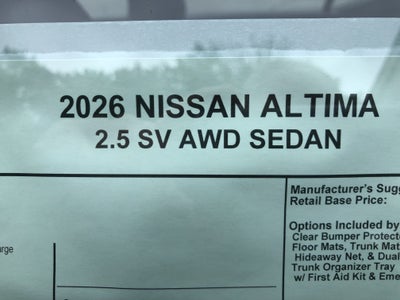 2026 Nissan Altima SV