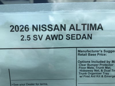 2026 Nissan Altima SV