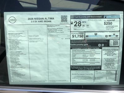 2026 Nissan Altima SV