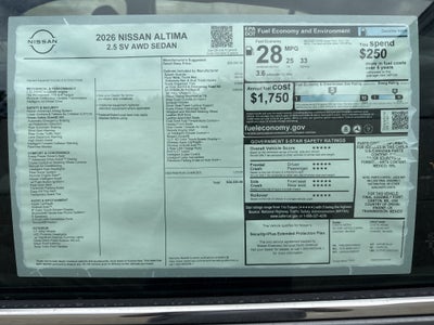 2026 Nissan Altima SV