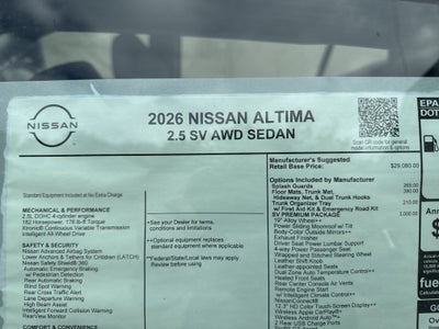 2026 Nissan Altima SV