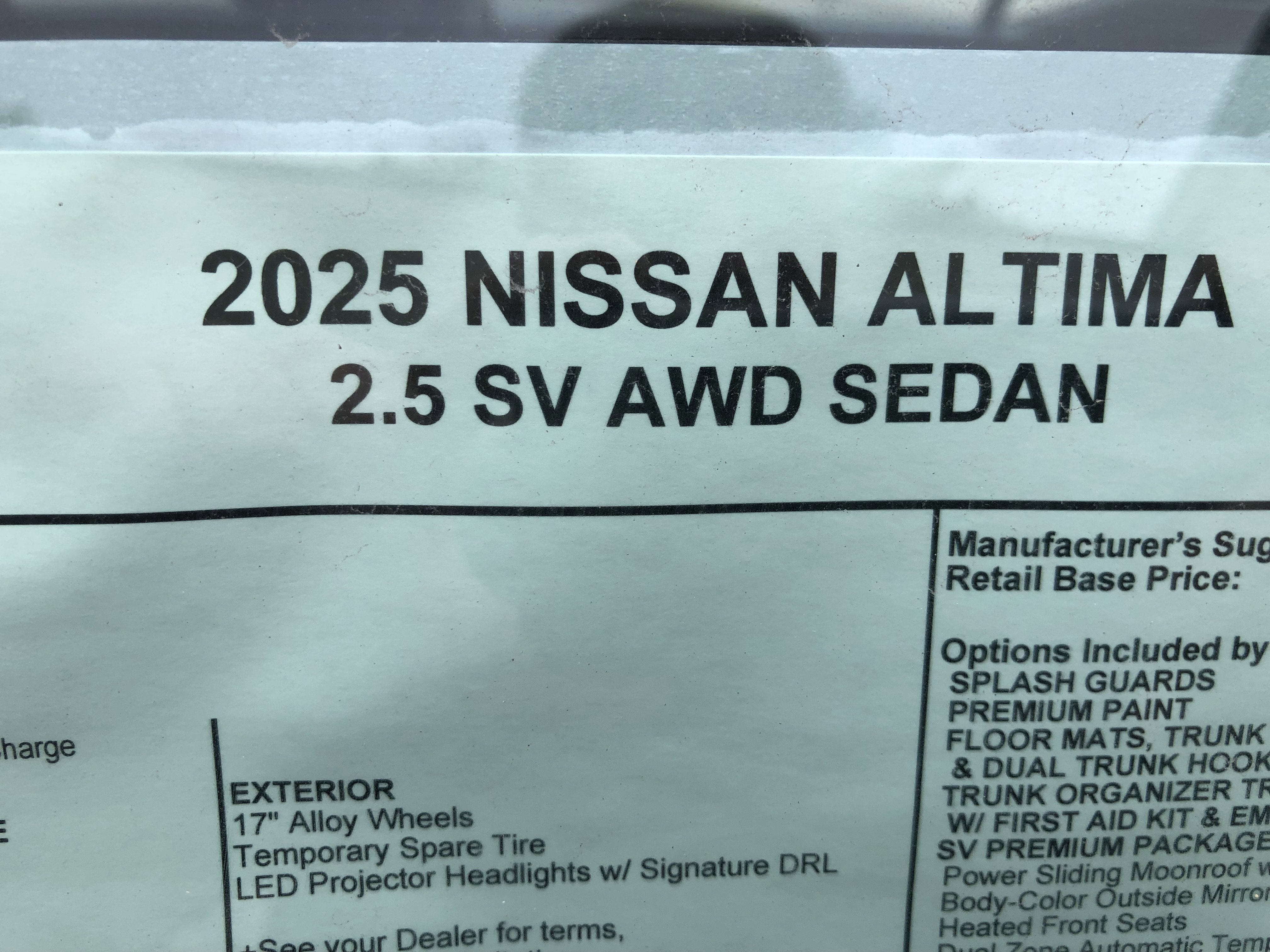 2025 Nissan Altima SV