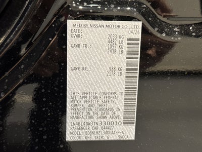 2026 Nissan Altima SV