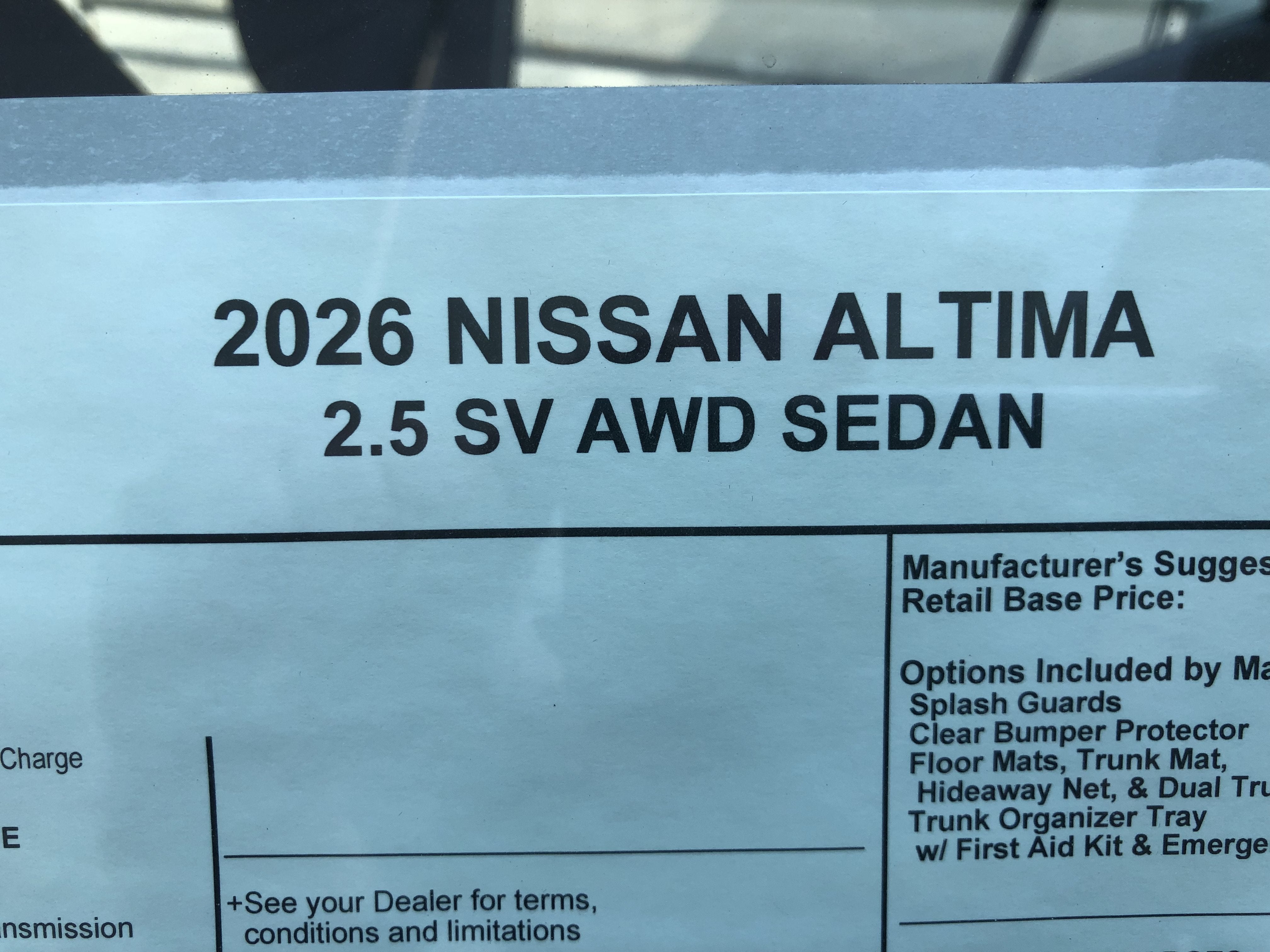2026 Nissan Altima SV