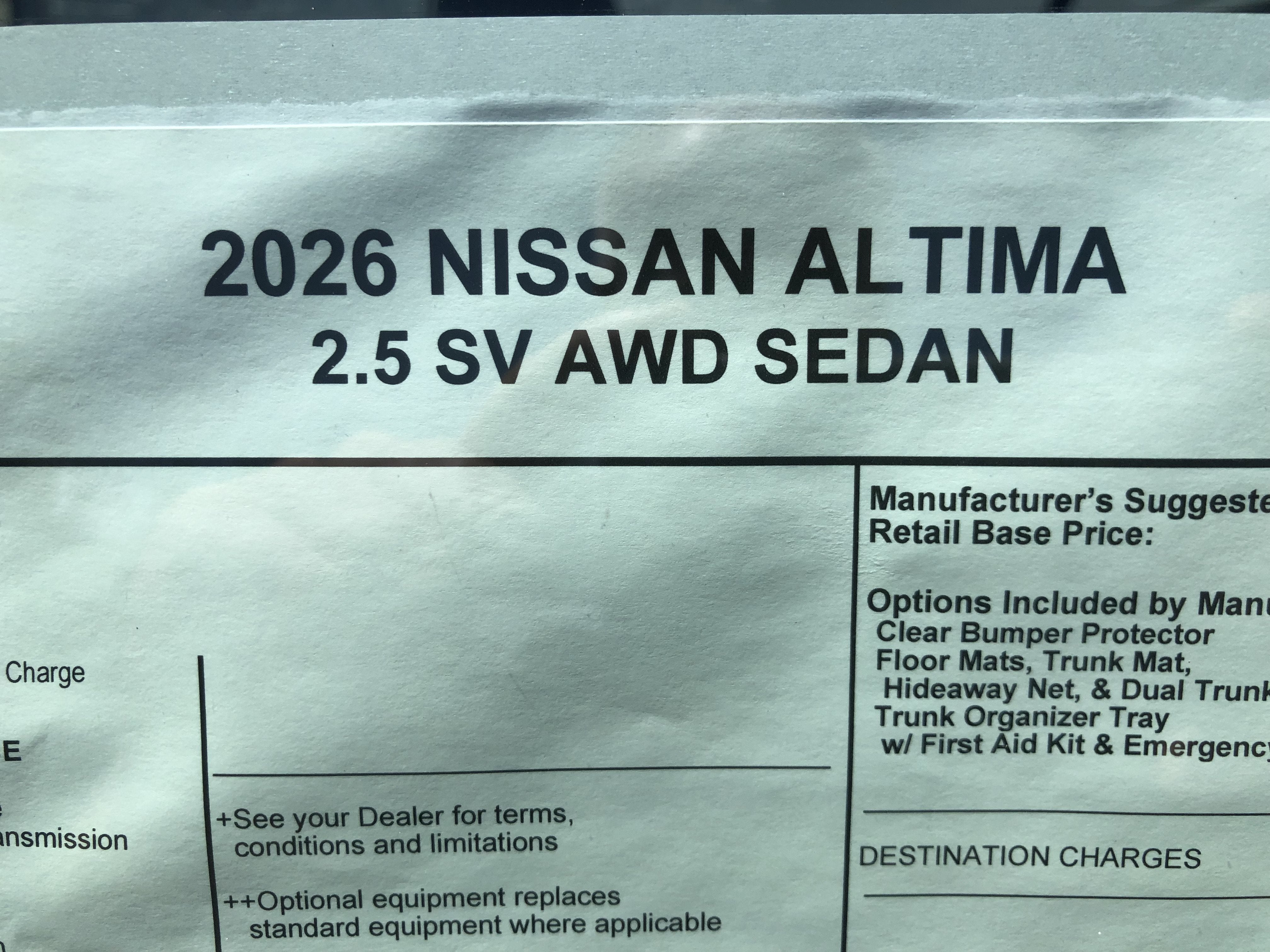 2026 Nissan Altima SV