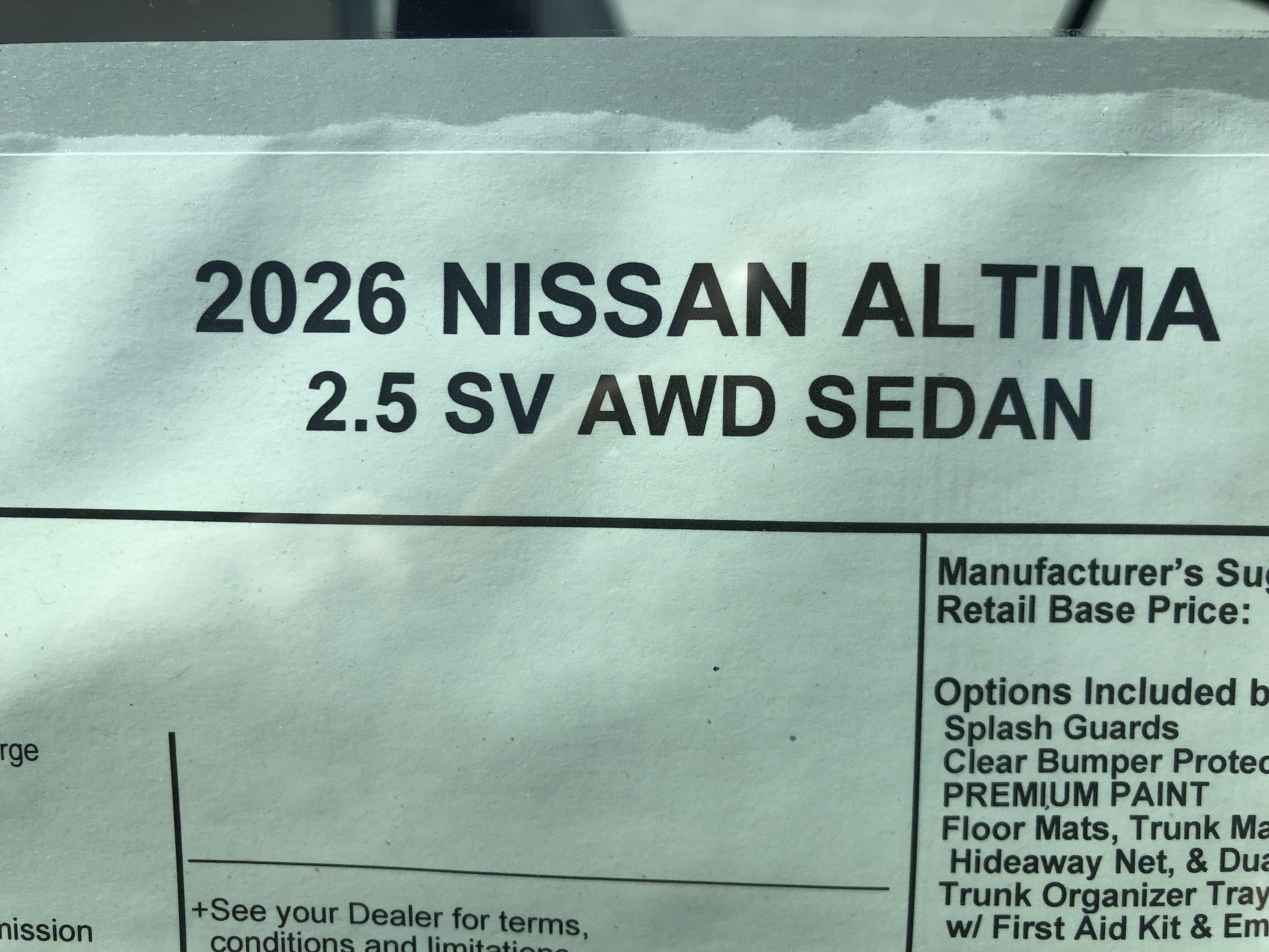 2026 Nissan Altima SV