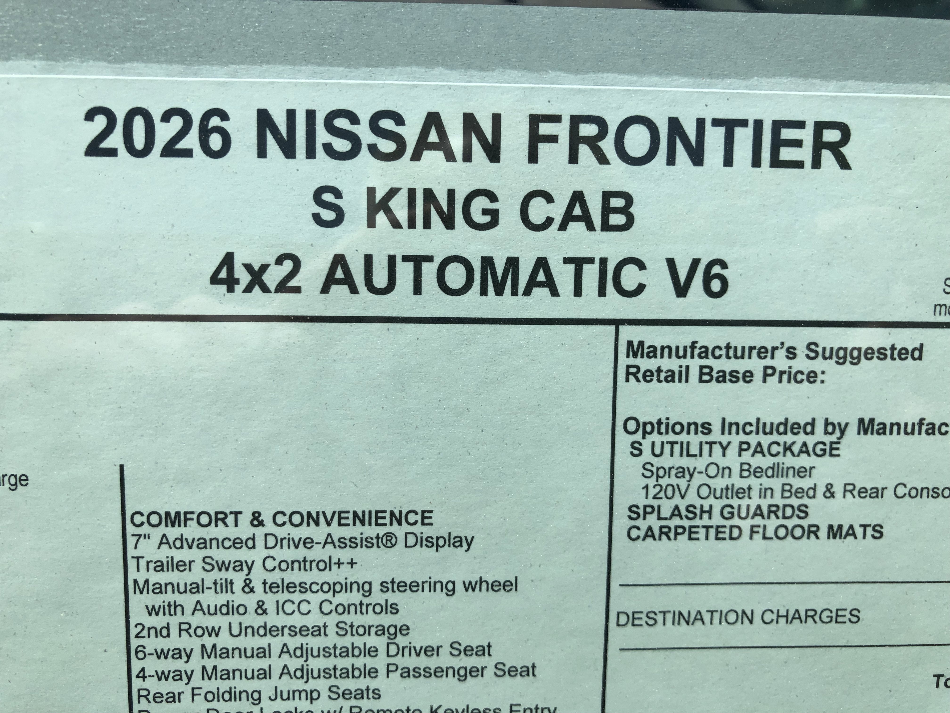 2026 Nissan Frontier S