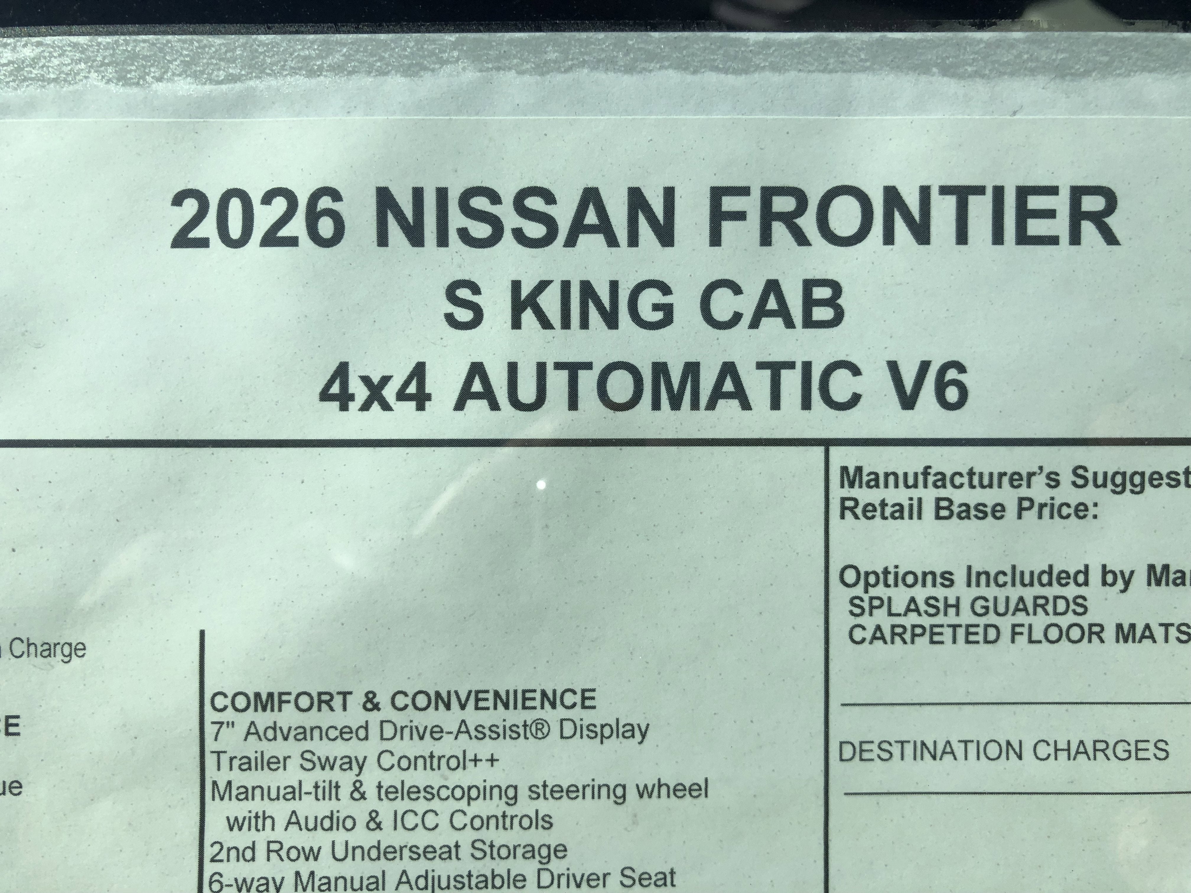 2026 Nissan Frontier S