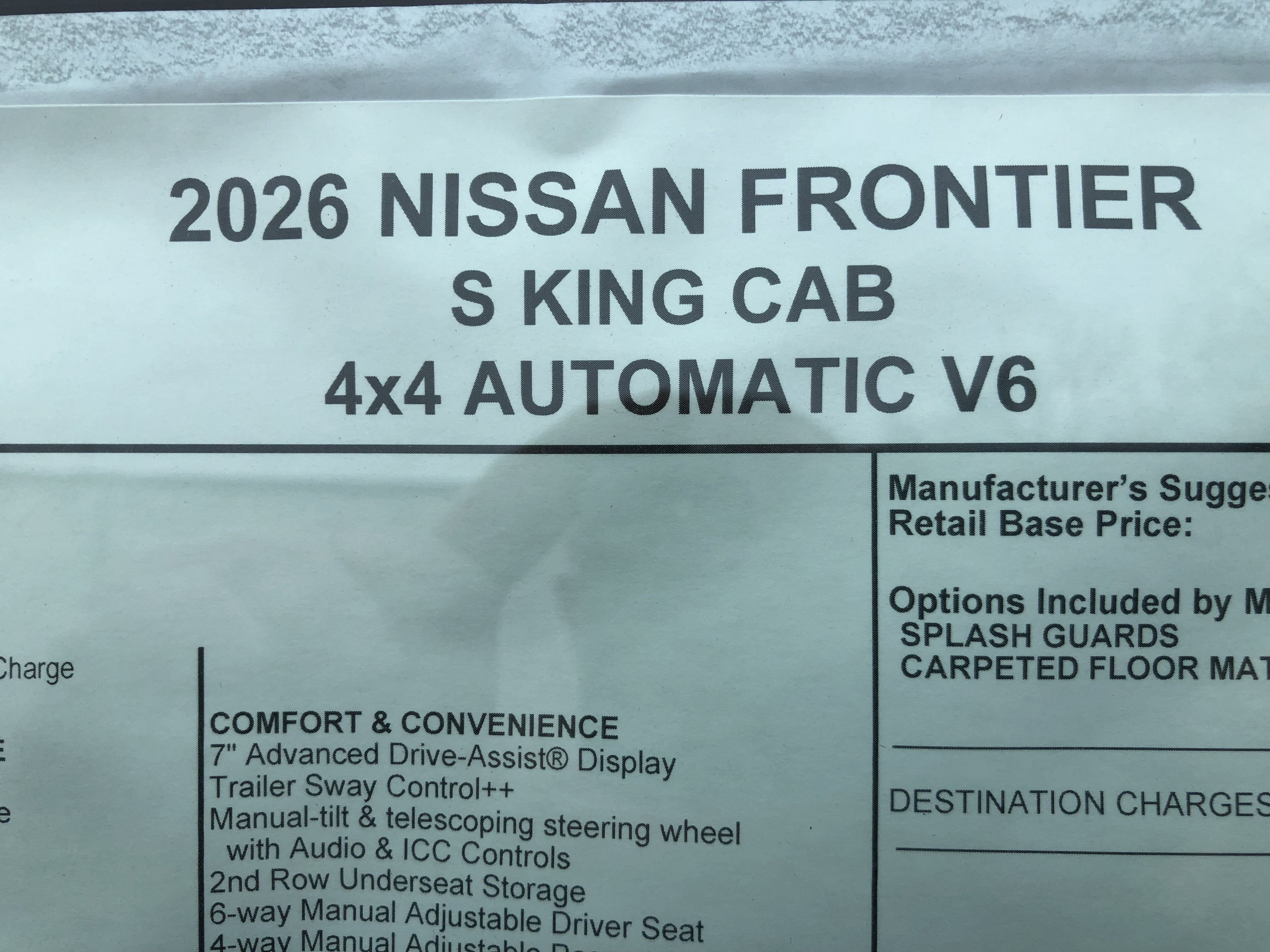 2026 Nissan Frontier S