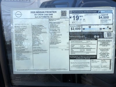 2026 Nissan Frontier SV