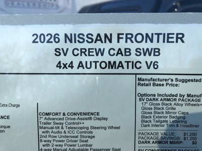 2026 Nissan Frontier SV