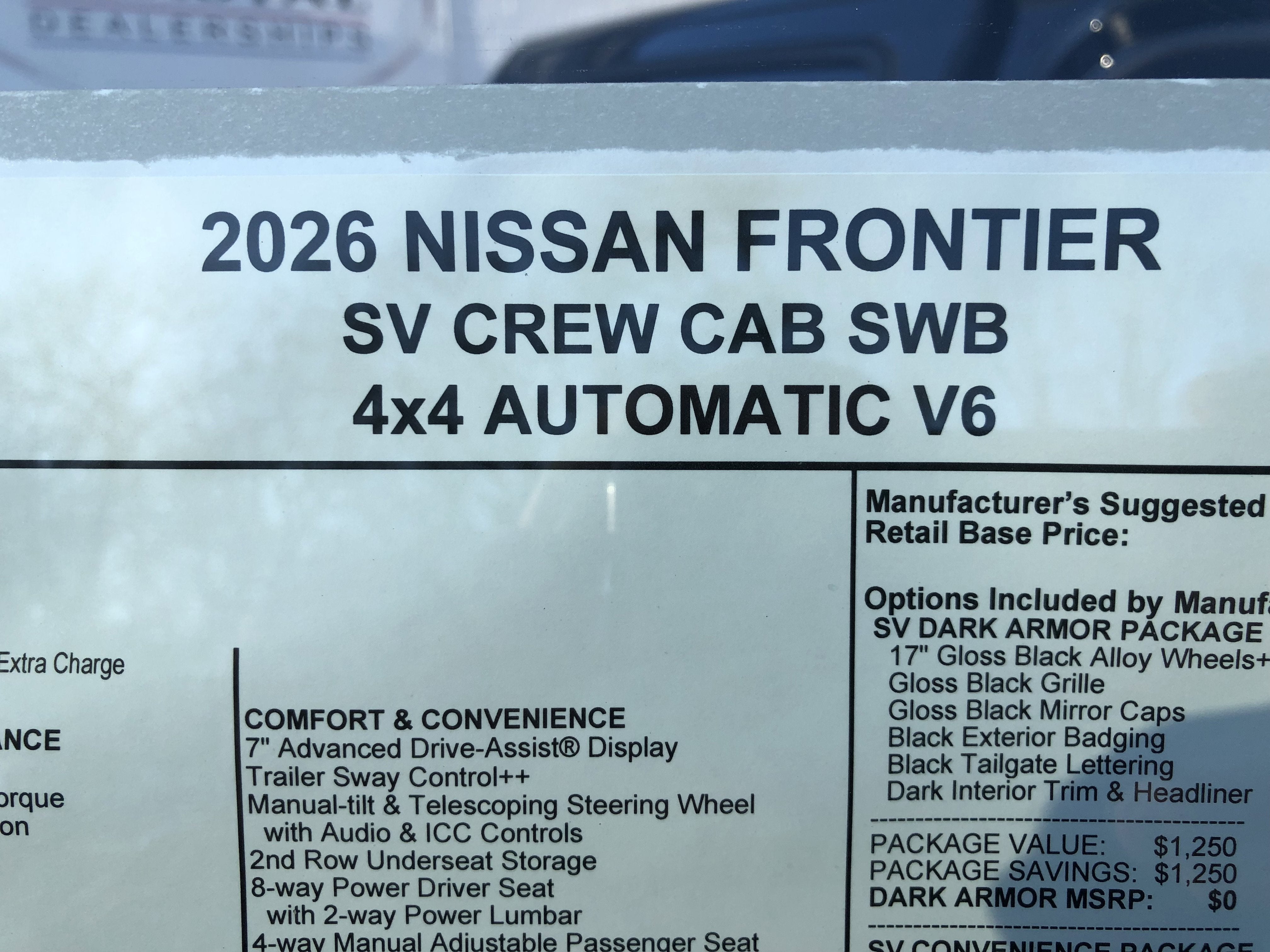 2026 Nissan Frontier SV