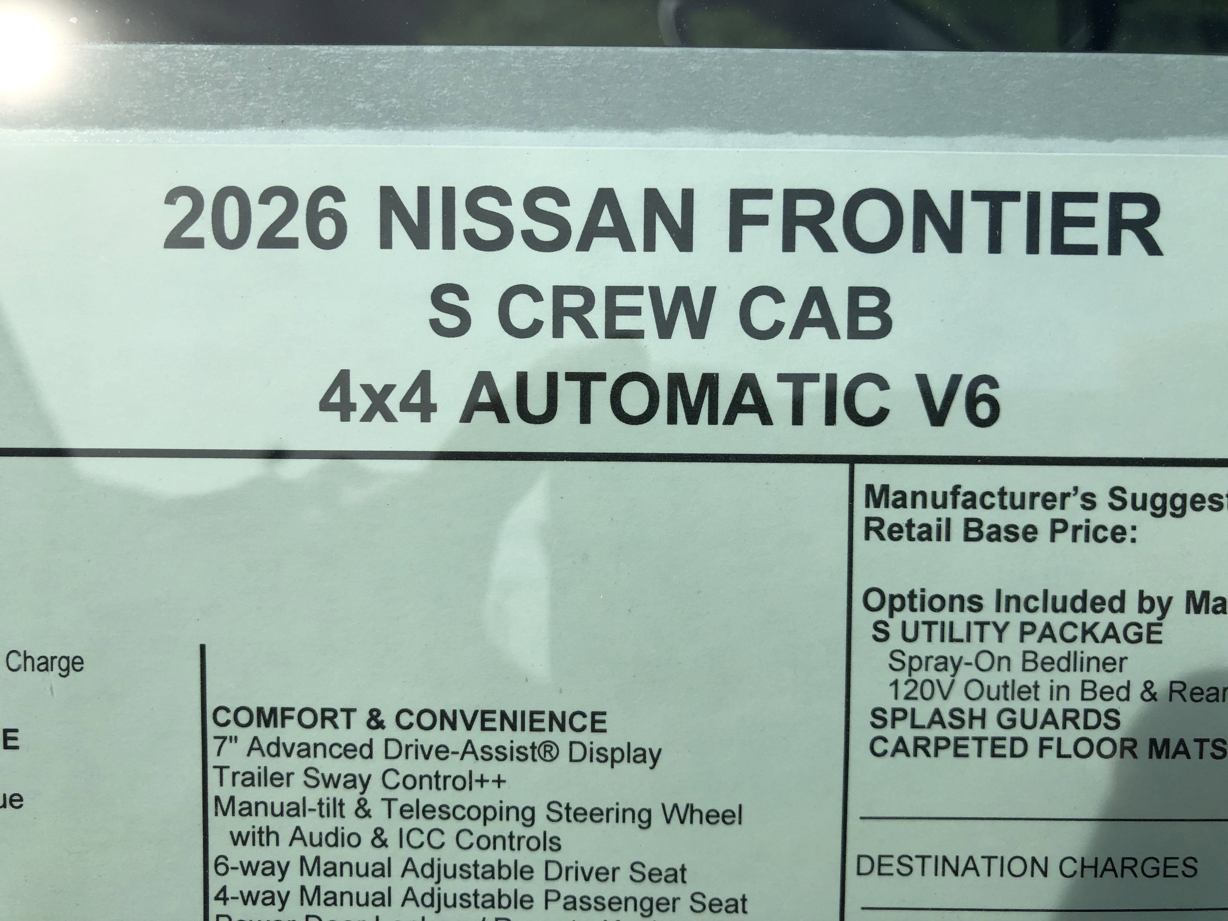 2026 Nissan Frontier S