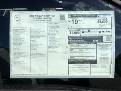 2026 Nissan Frontier SV