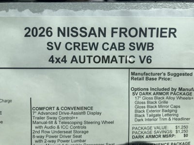 2026 Nissan Frontier SV