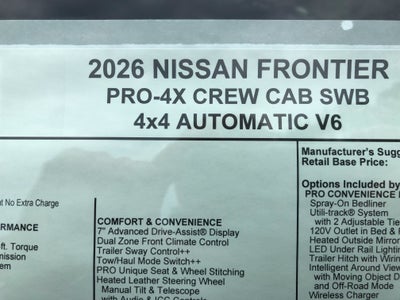 2026 Nissan Frontier PRO-4X