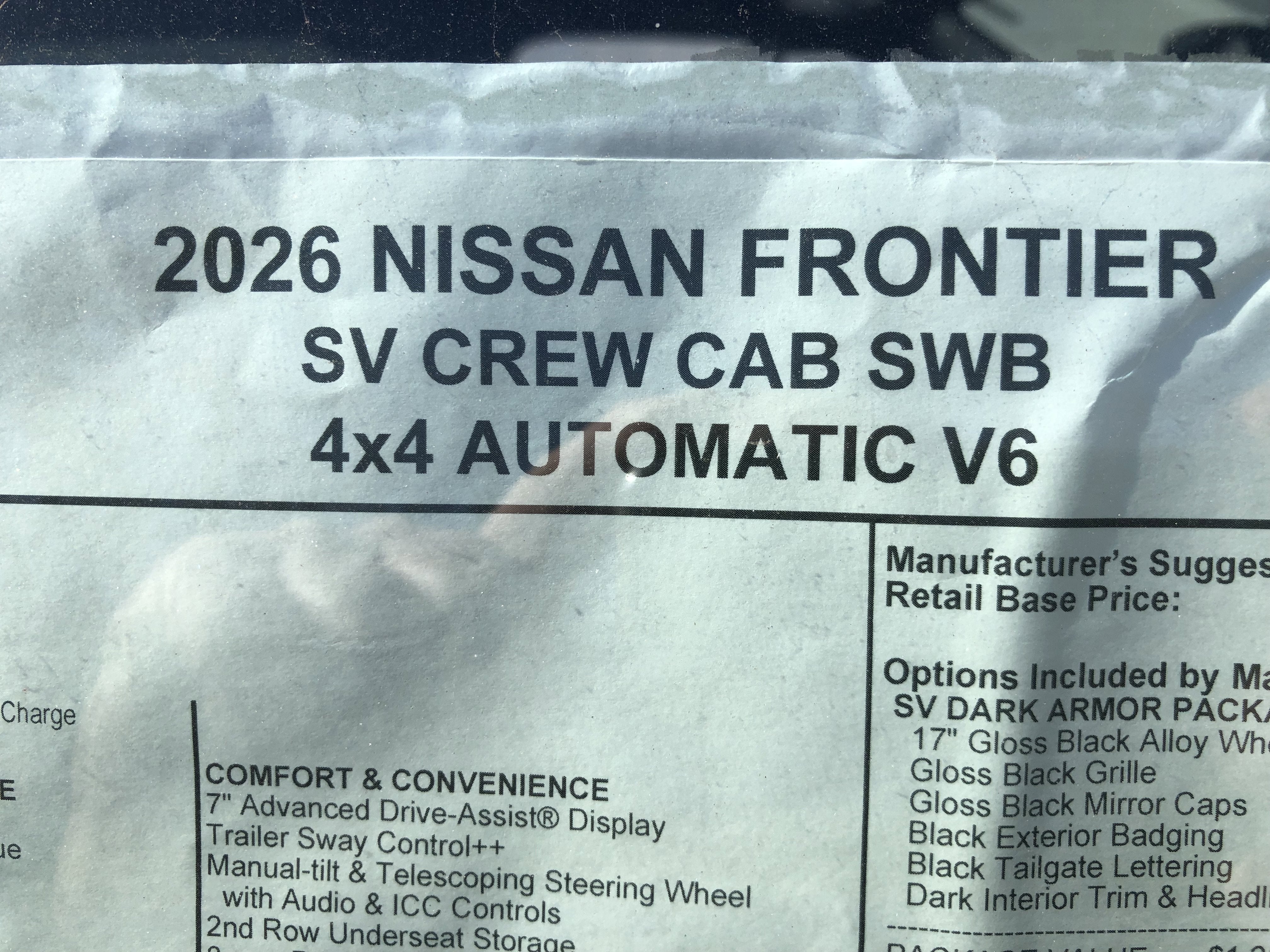 2026 Nissan Frontier SV
