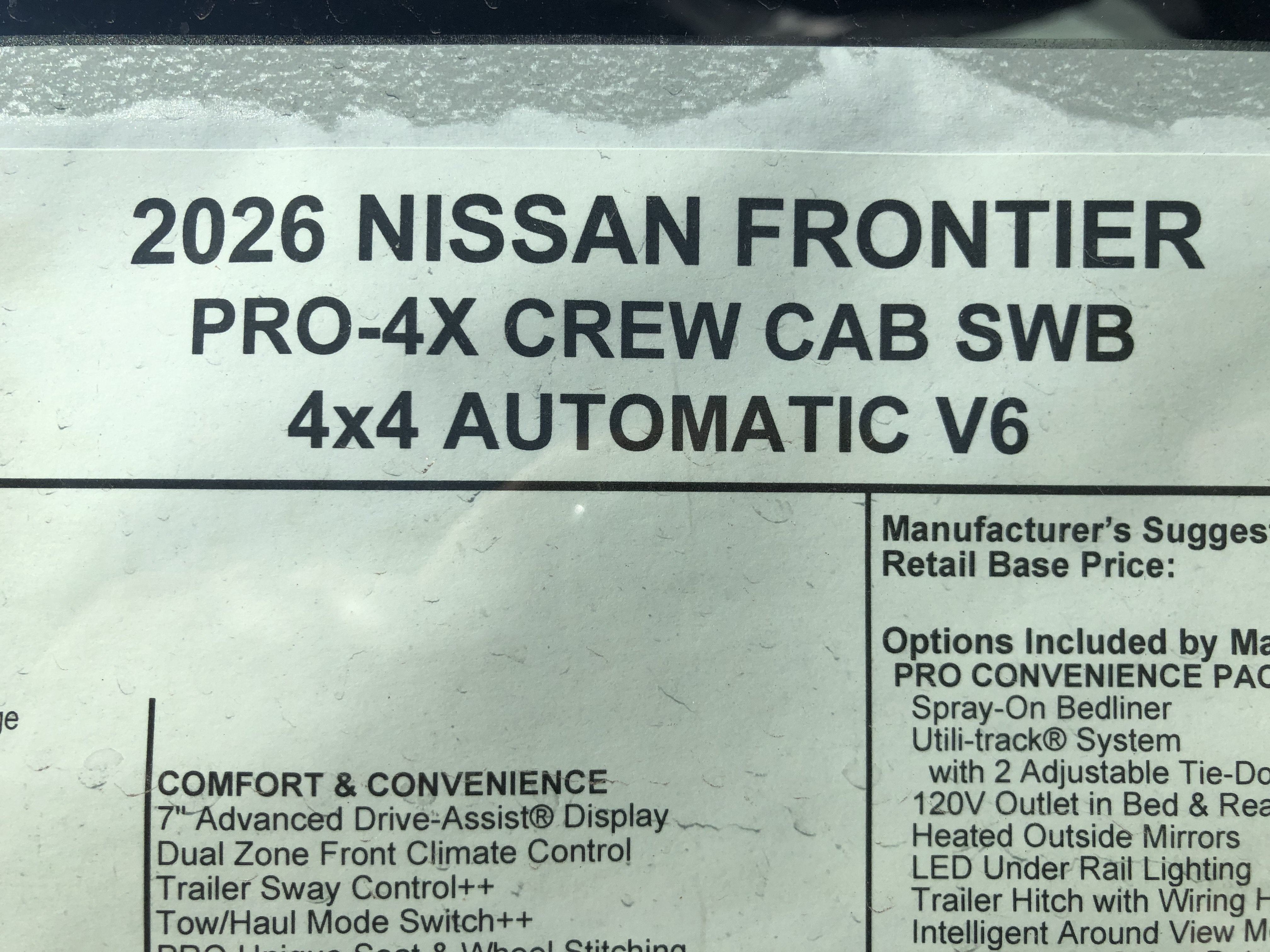 2026 Nissan Frontier PRO-4X