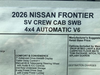 2026 Nissan Frontier SV