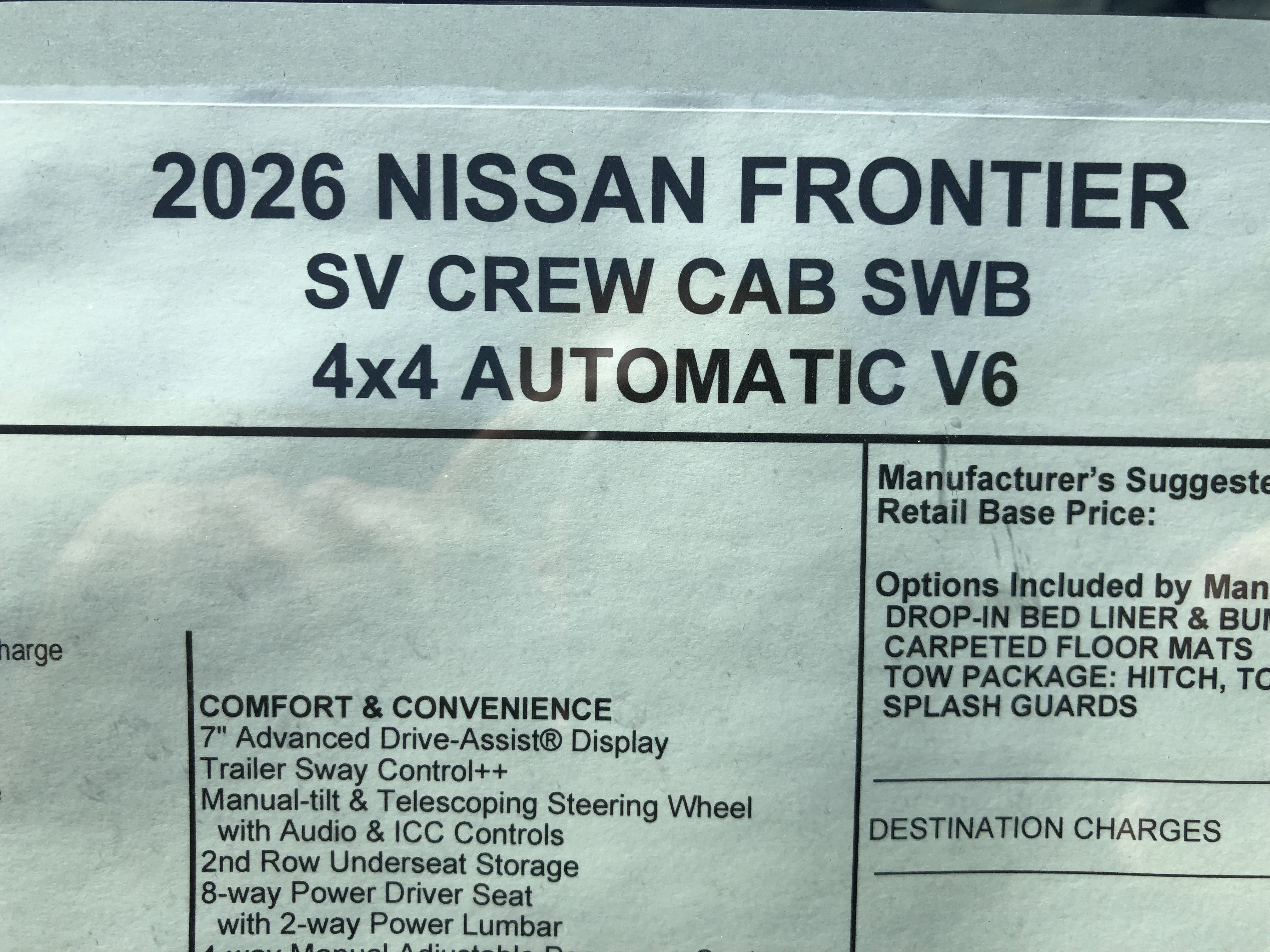 2026 Nissan Frontier SV