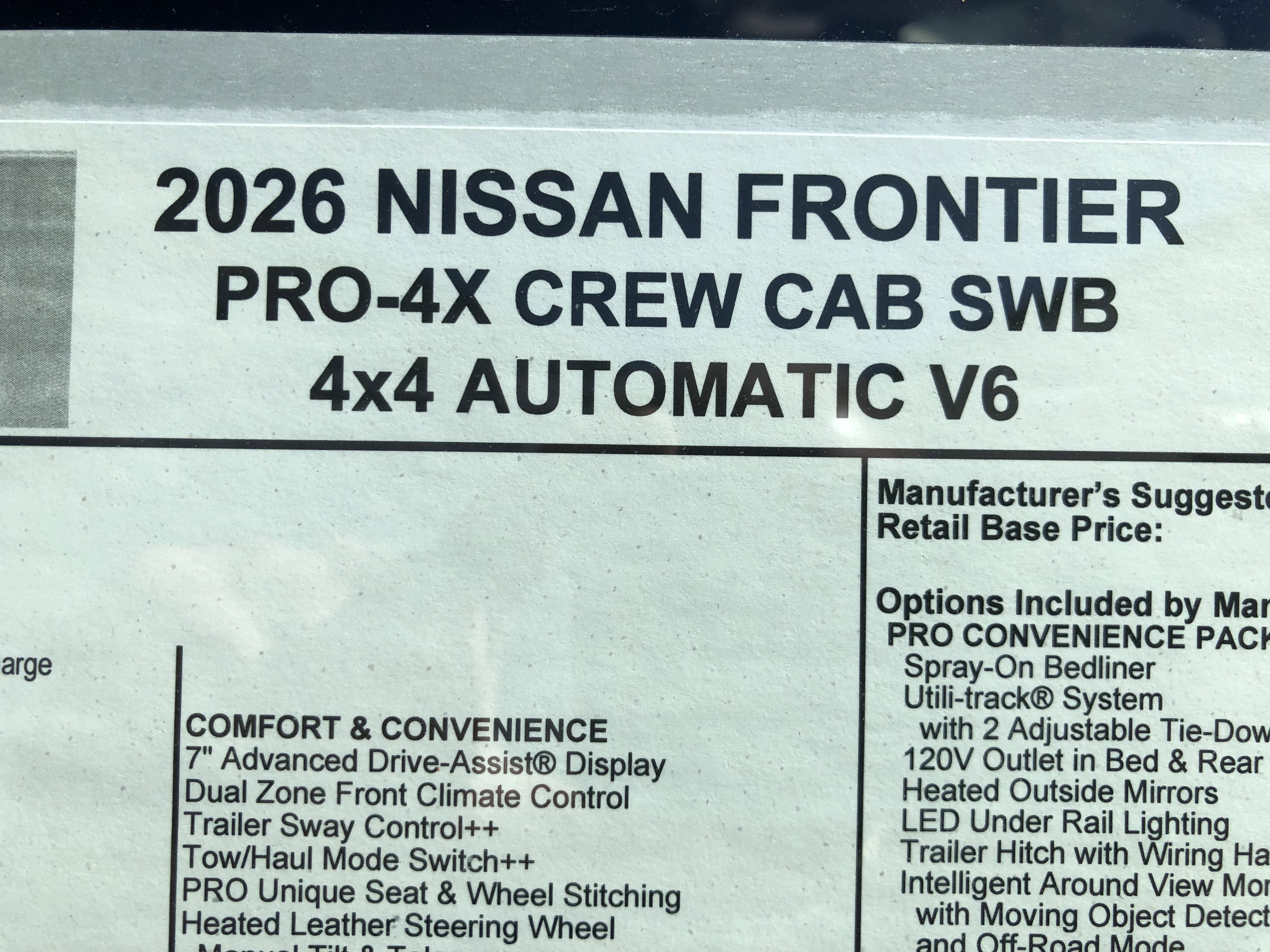 2026 Nissan Frontier PRO-4X