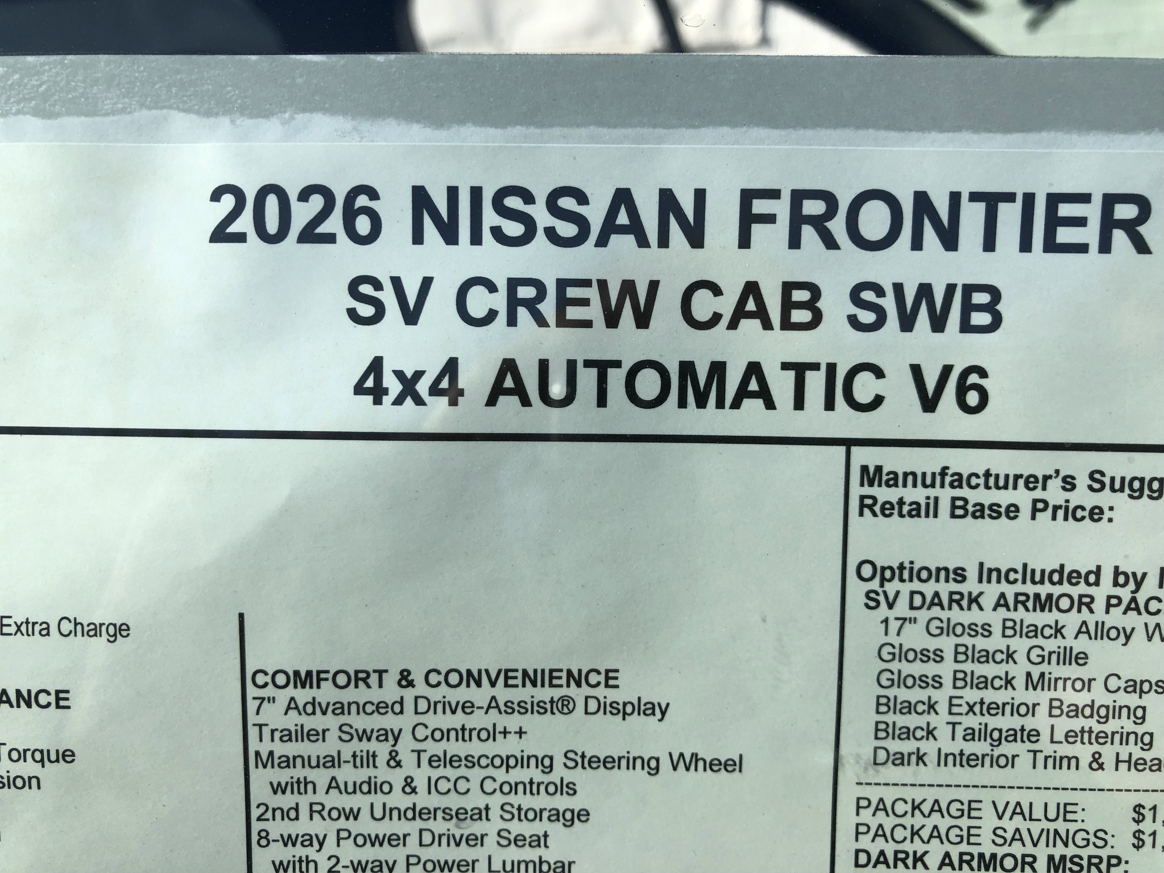 2026 Nissan Frontier SV