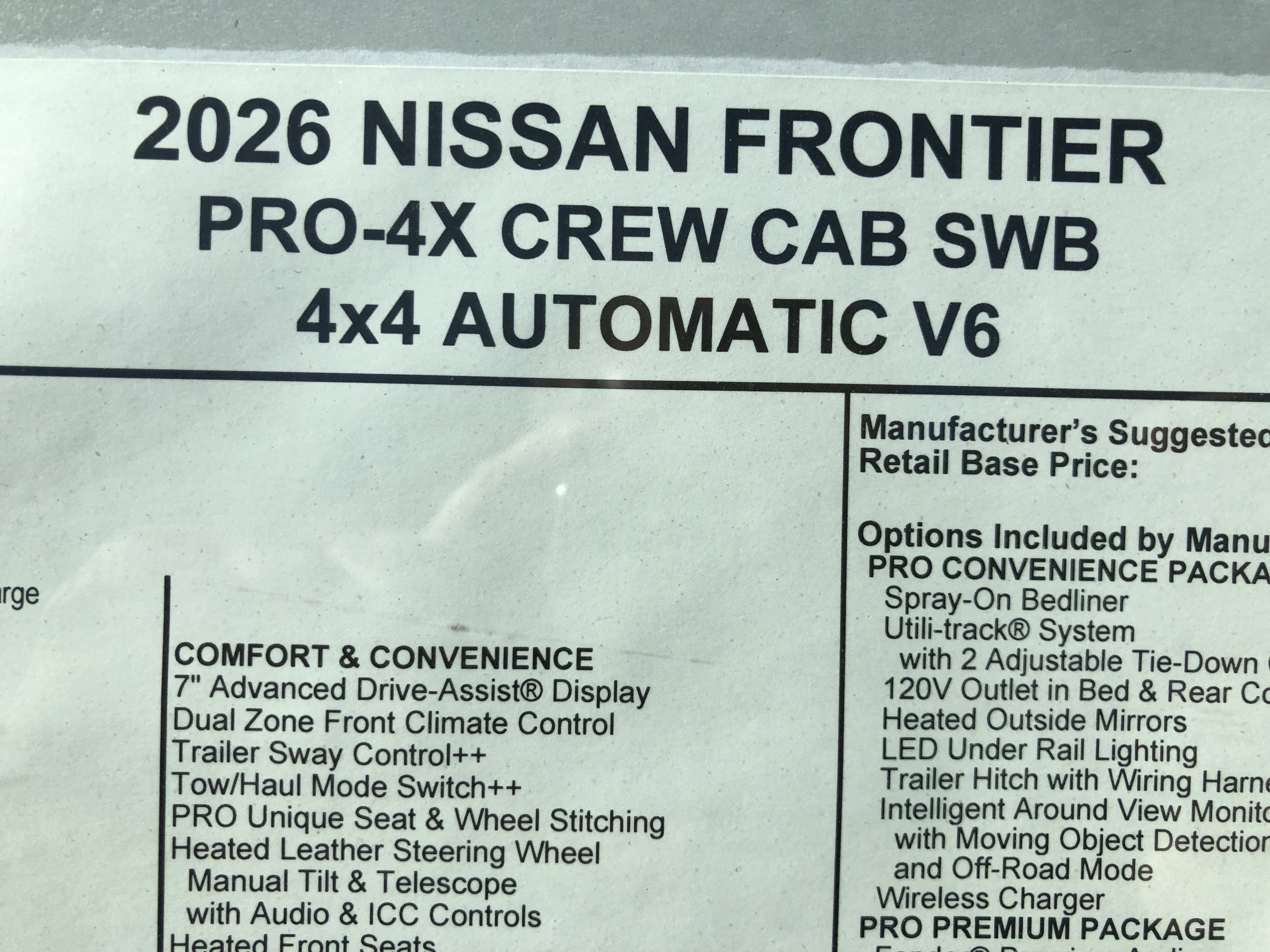 2026 Nissan Frontier PRO-4X