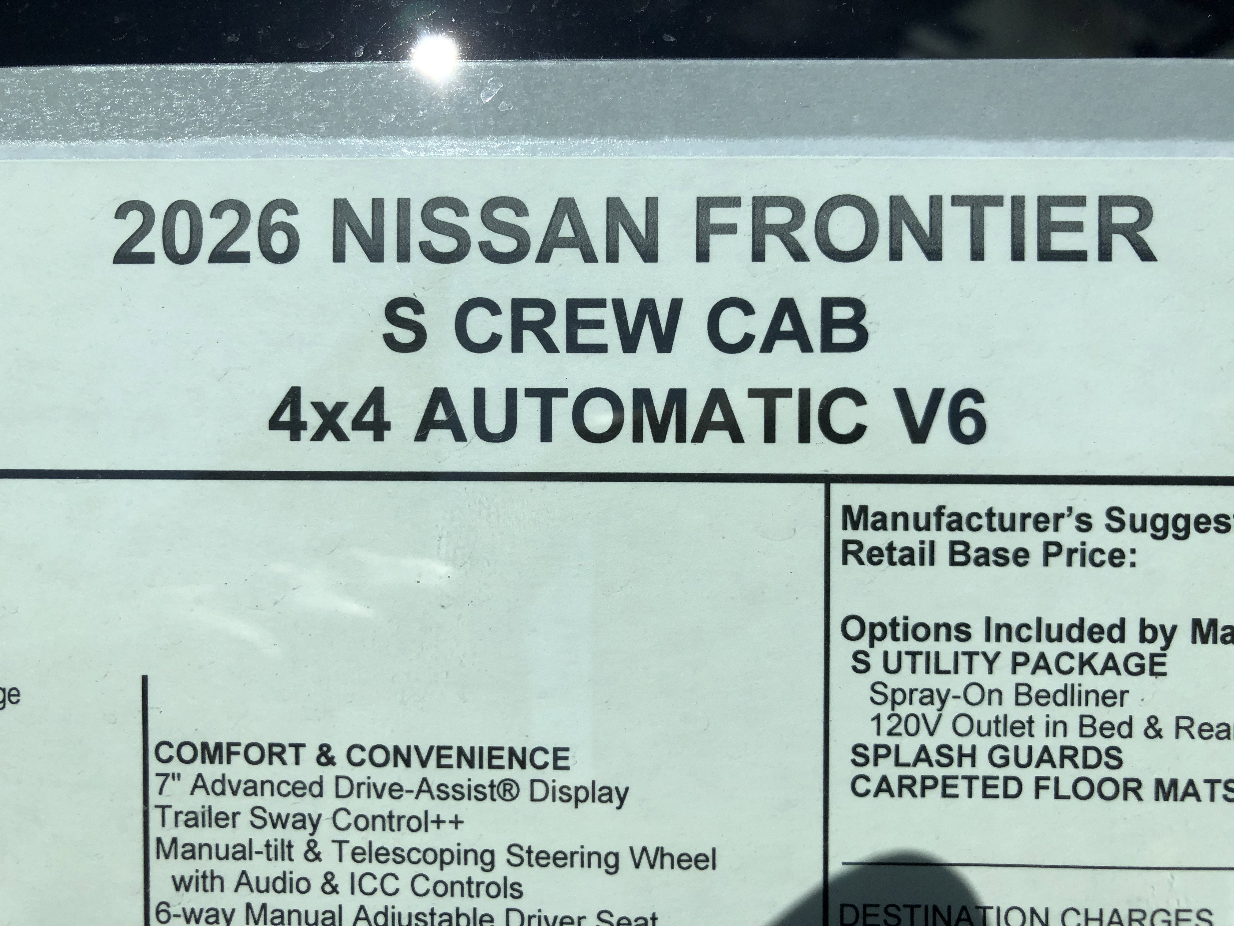 2026 Nissan Frontier S