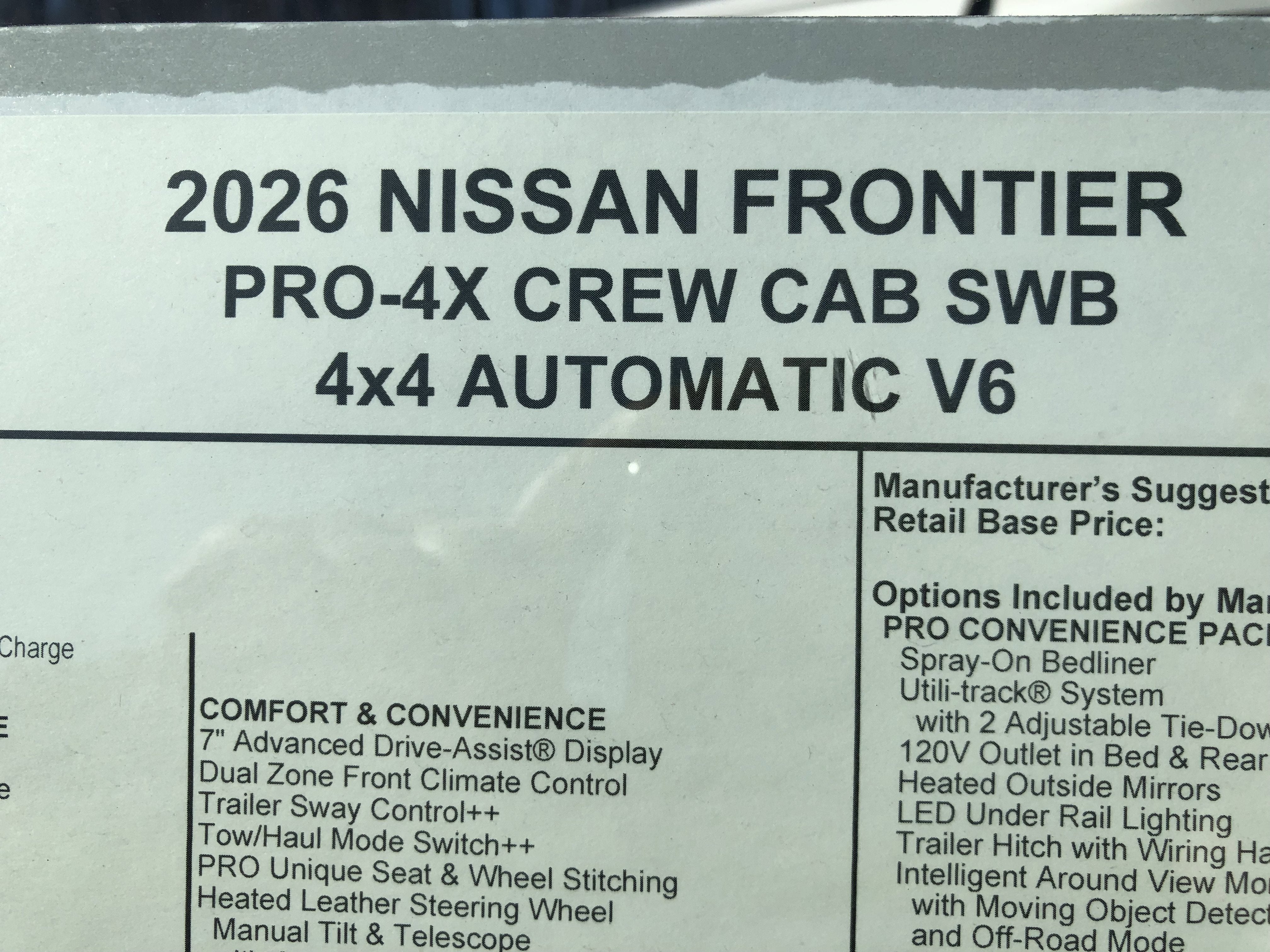 2026 Nissan Frontier PRO-4X