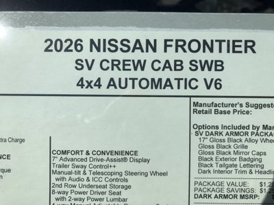 2026 Nissan Frontier SV