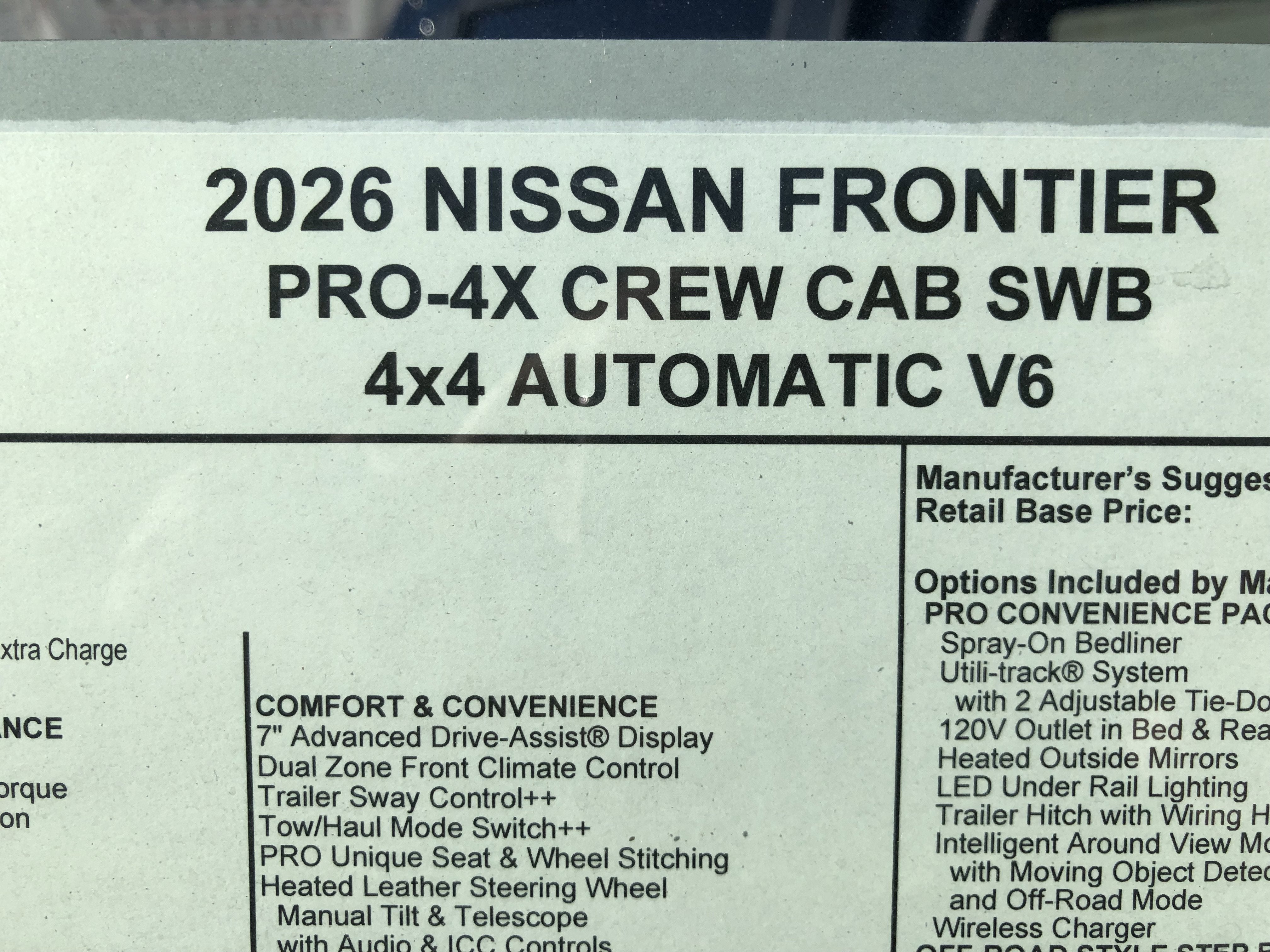 2026 Nissan Frontier PRO-4X