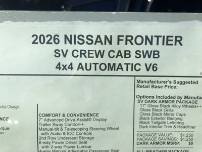 2026 Nissan Frontier SV
