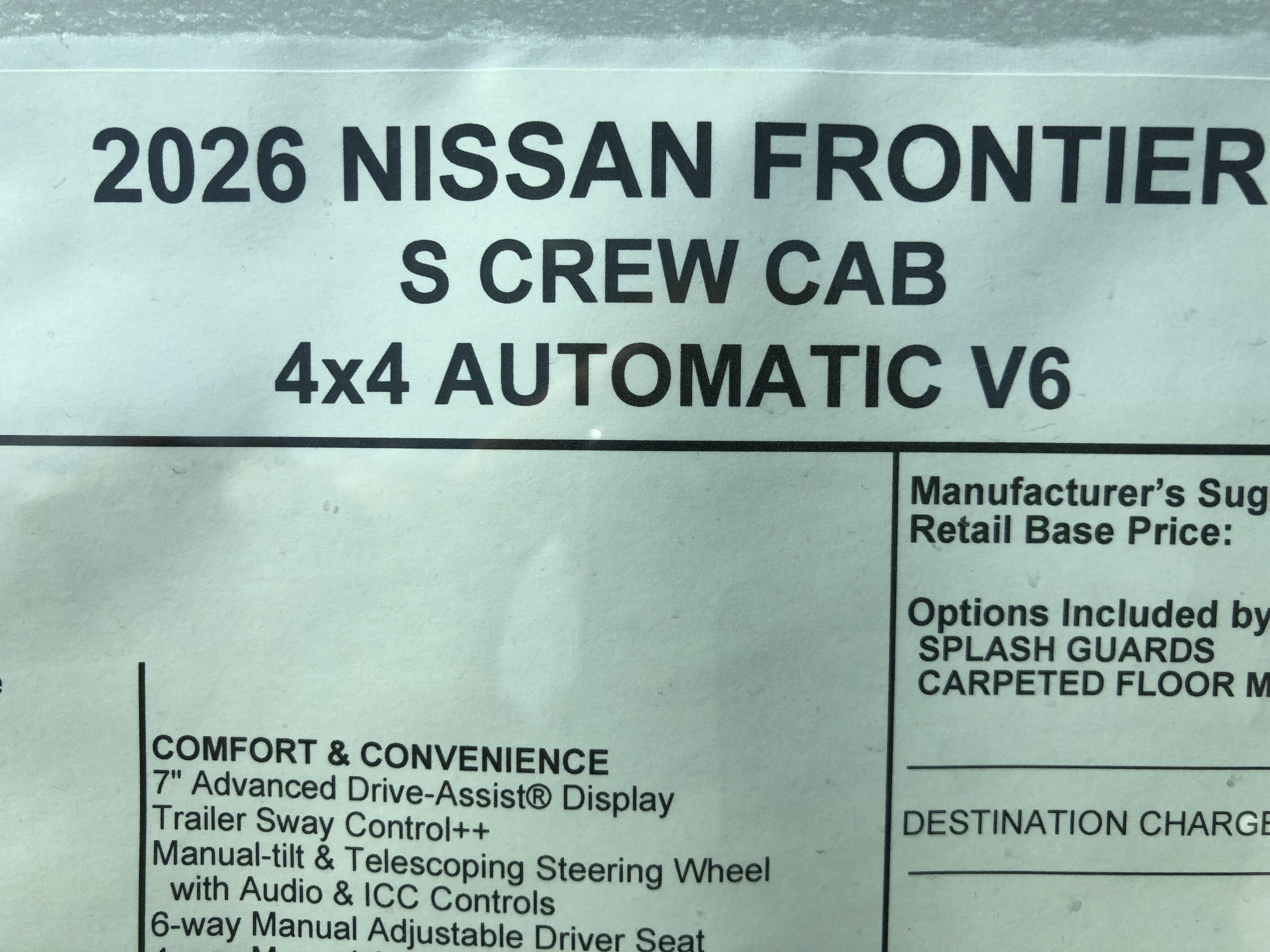 2026 Nissan Frontier S