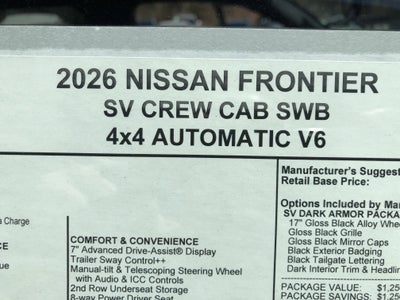 2026 Nissan Frontier SV
