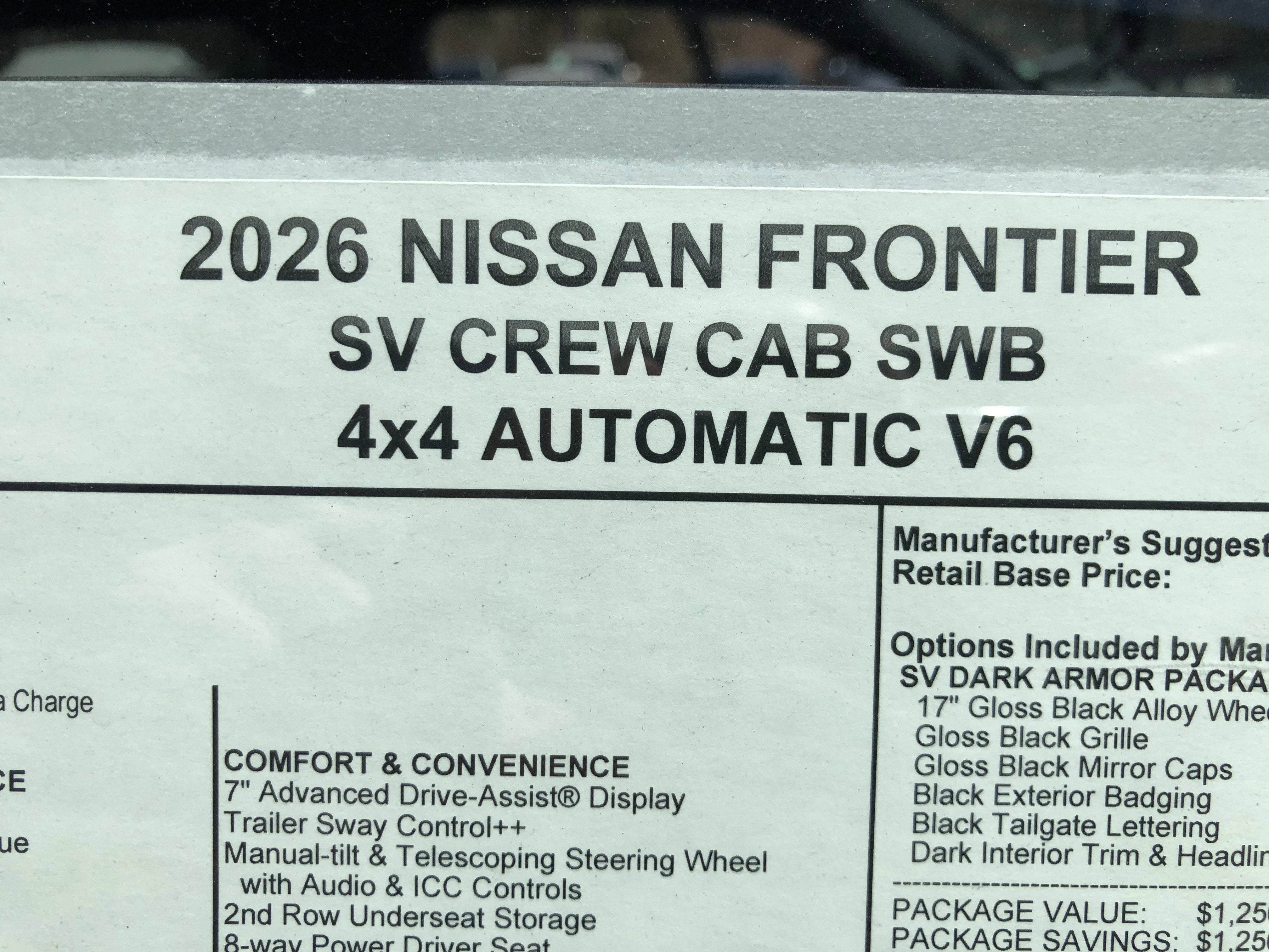 2026 Nissan Frontier SV