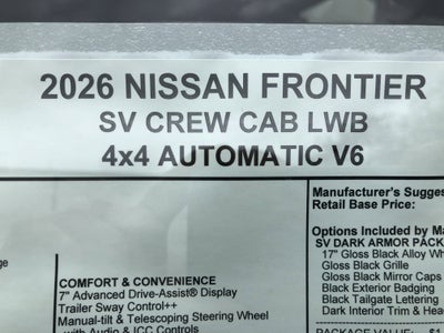 2026 Nissan Frontier SV