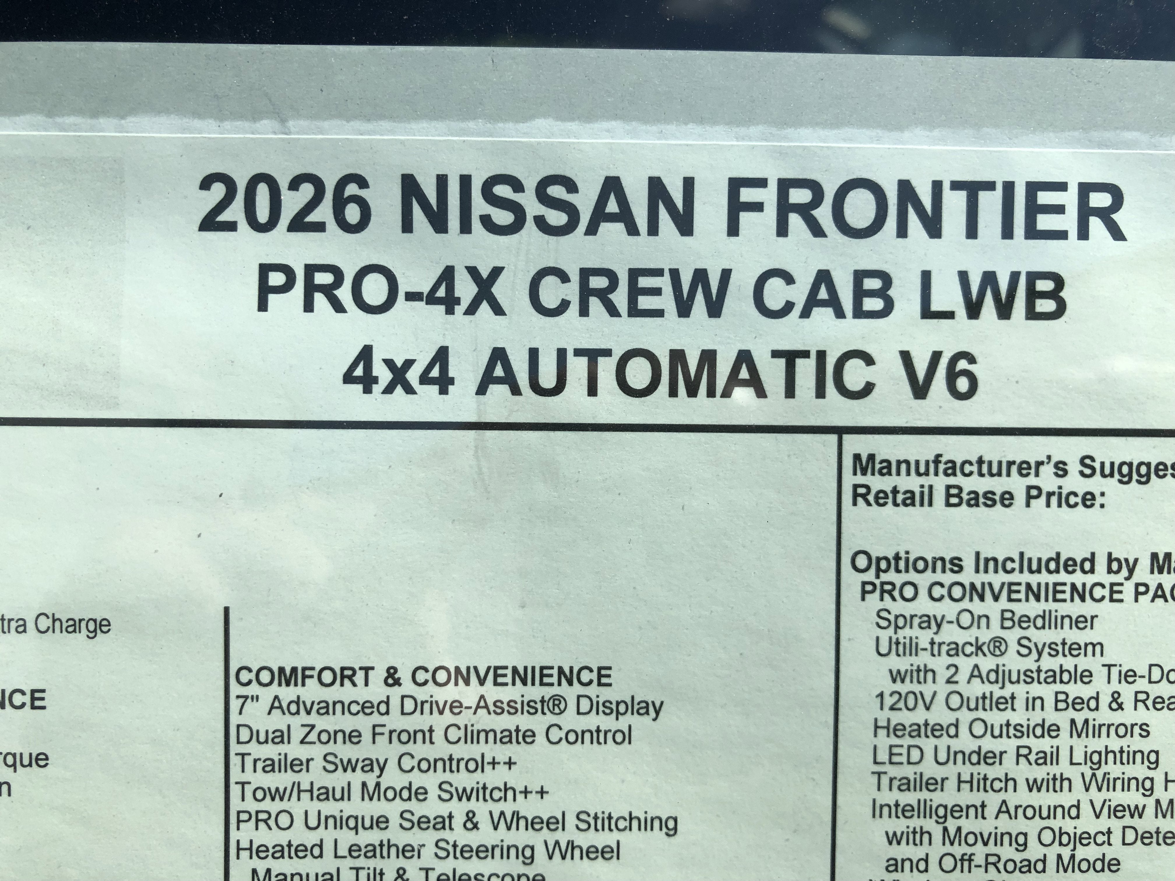 2026 Nissan Frontier PRO-4X