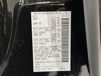 2026 Nissan Frontier SV