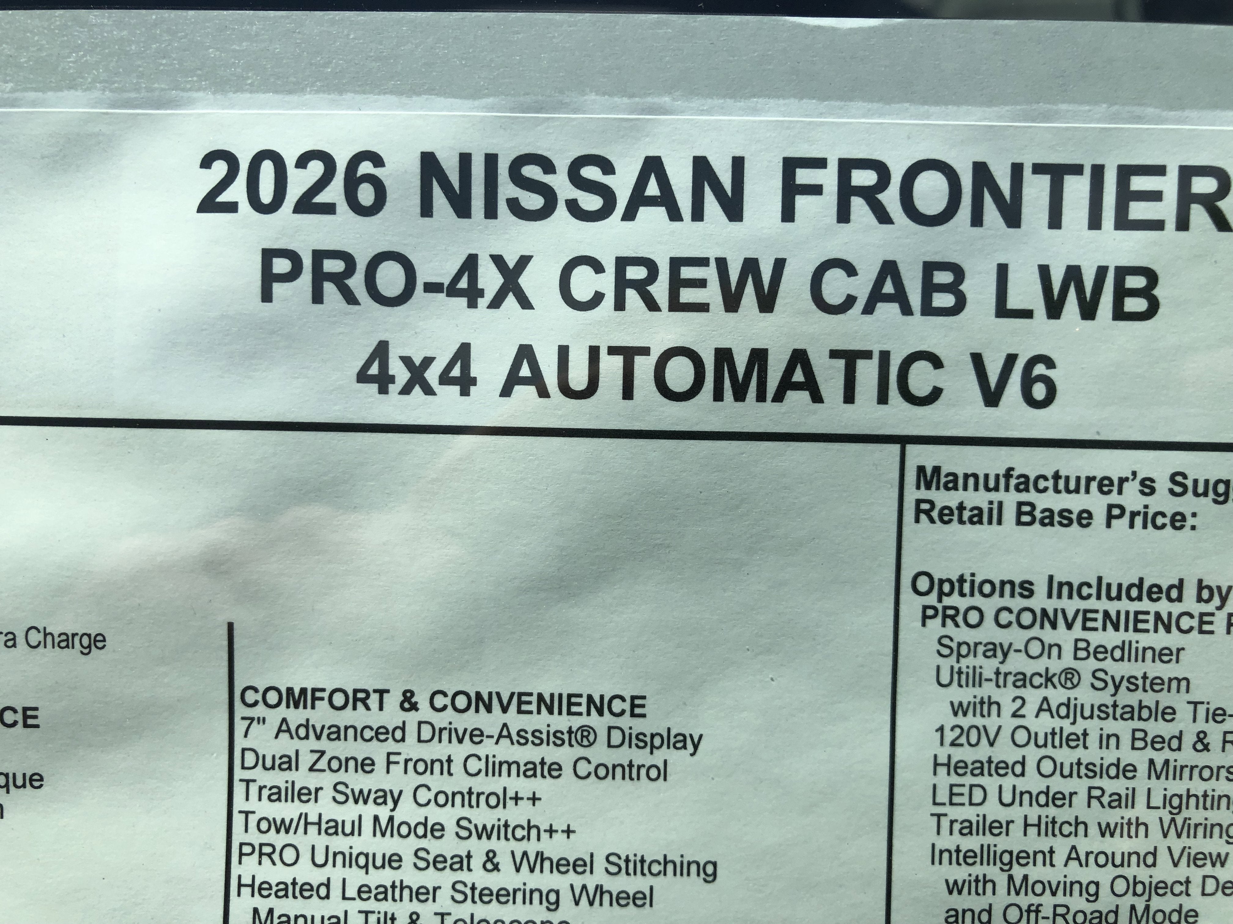 2026 Nissan Frontier PRO-4X
