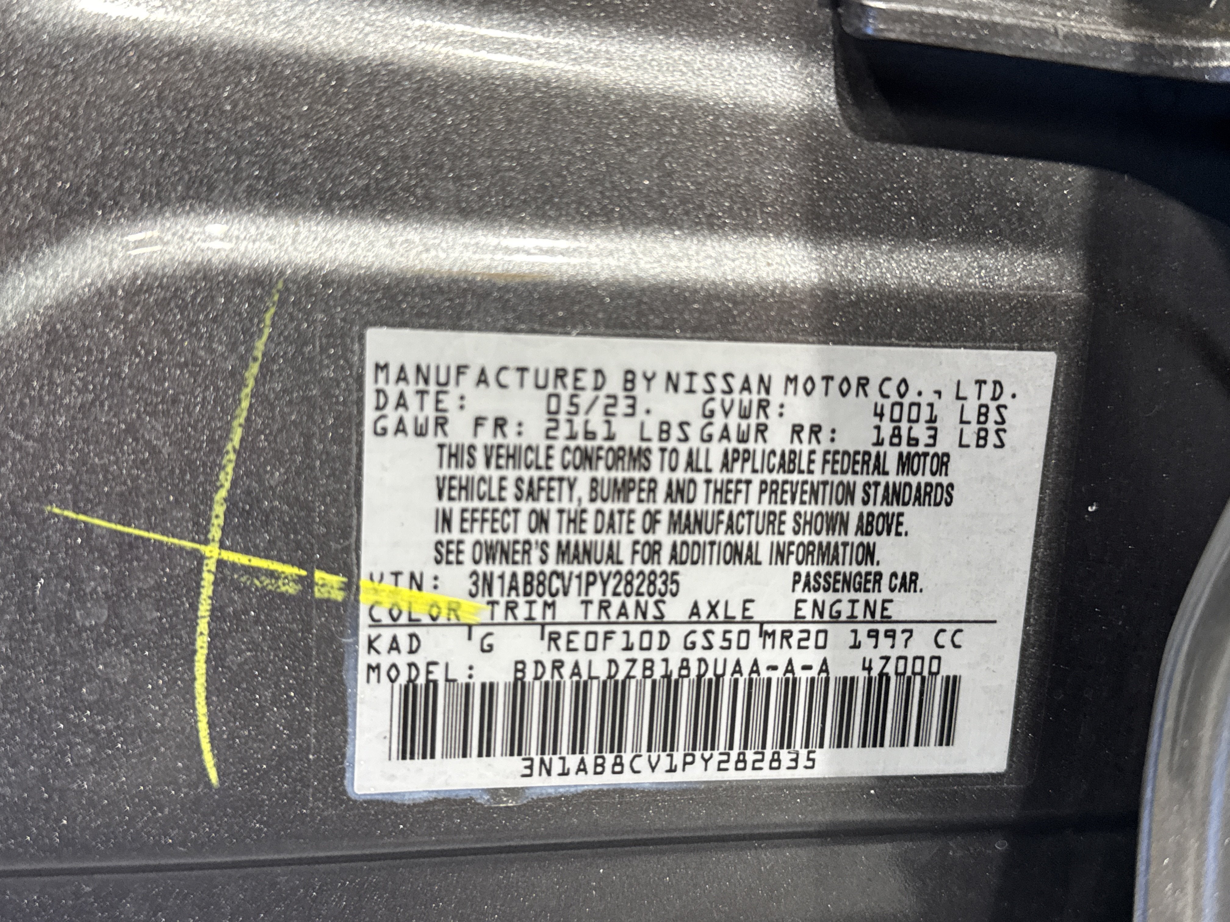 2023 Nissan Sentra SV W/All Weather Package