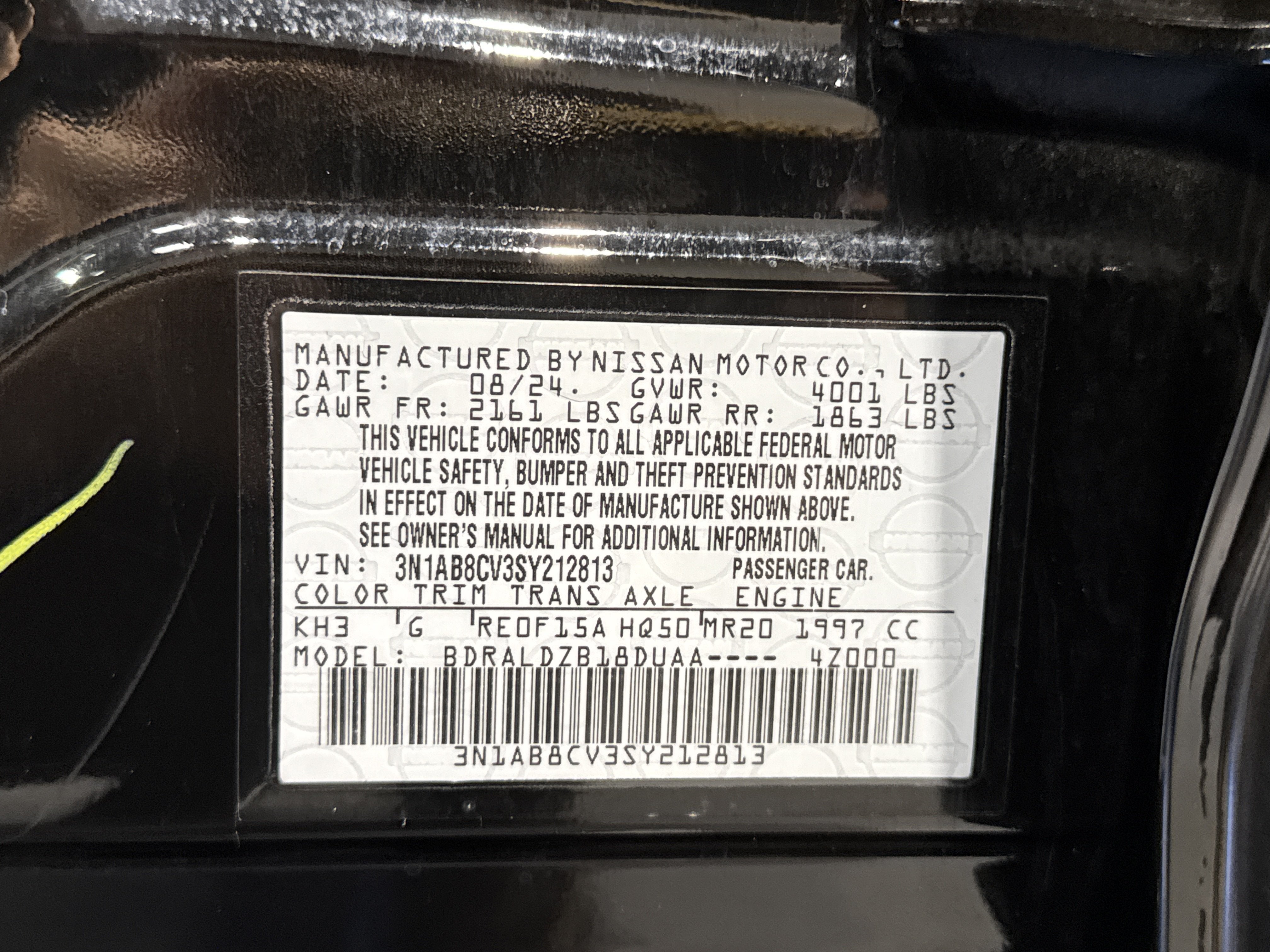 2025 Nissan Sentra SV W/All Weather Package
