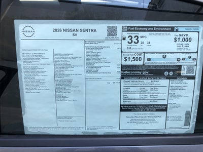 2026 Nissan Sentra SV