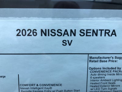 2026 Nissan Sentra SV