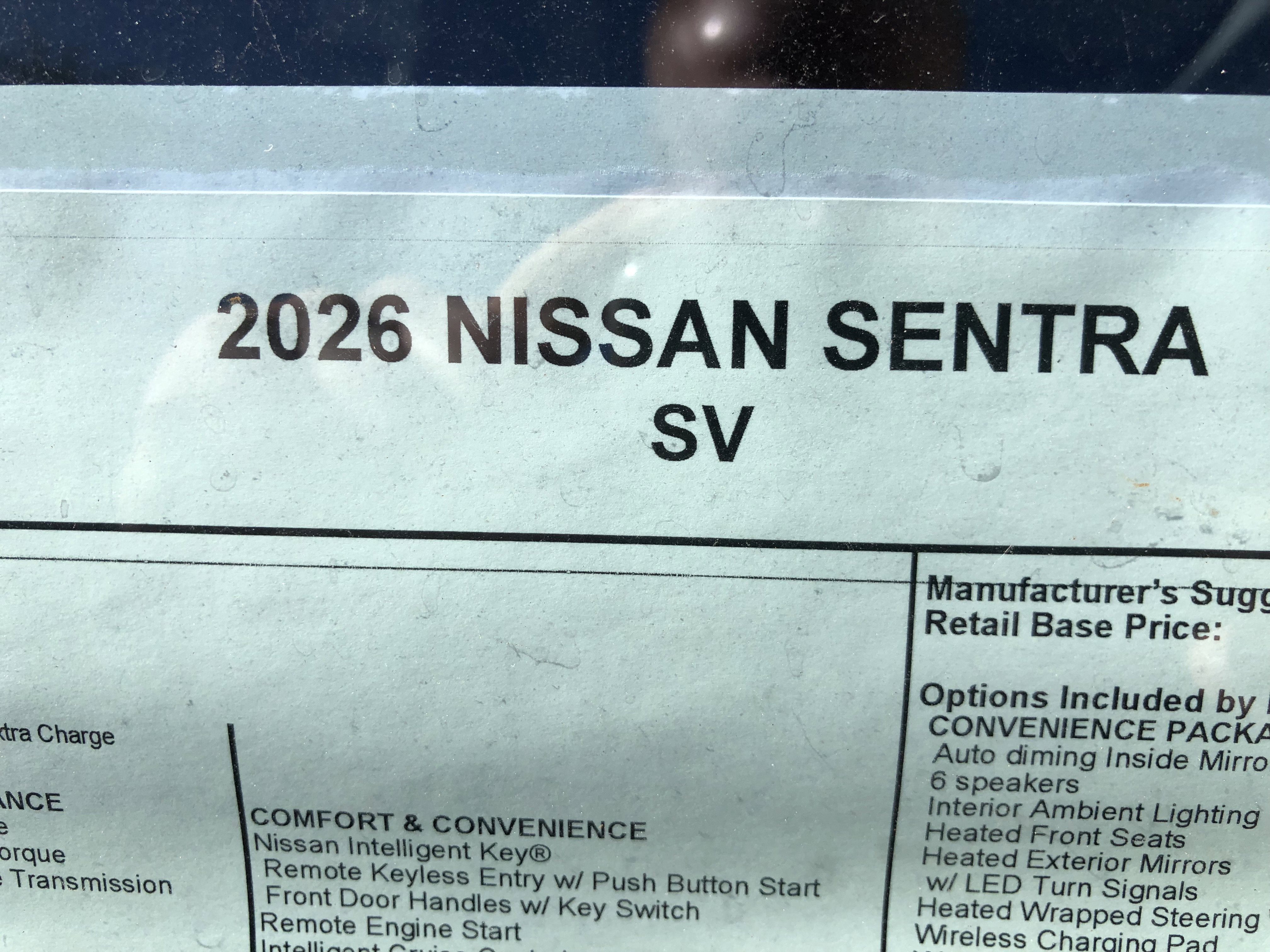 2026 Nissan Sentra SV