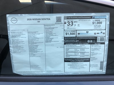 2026 Nissan Sentra SV