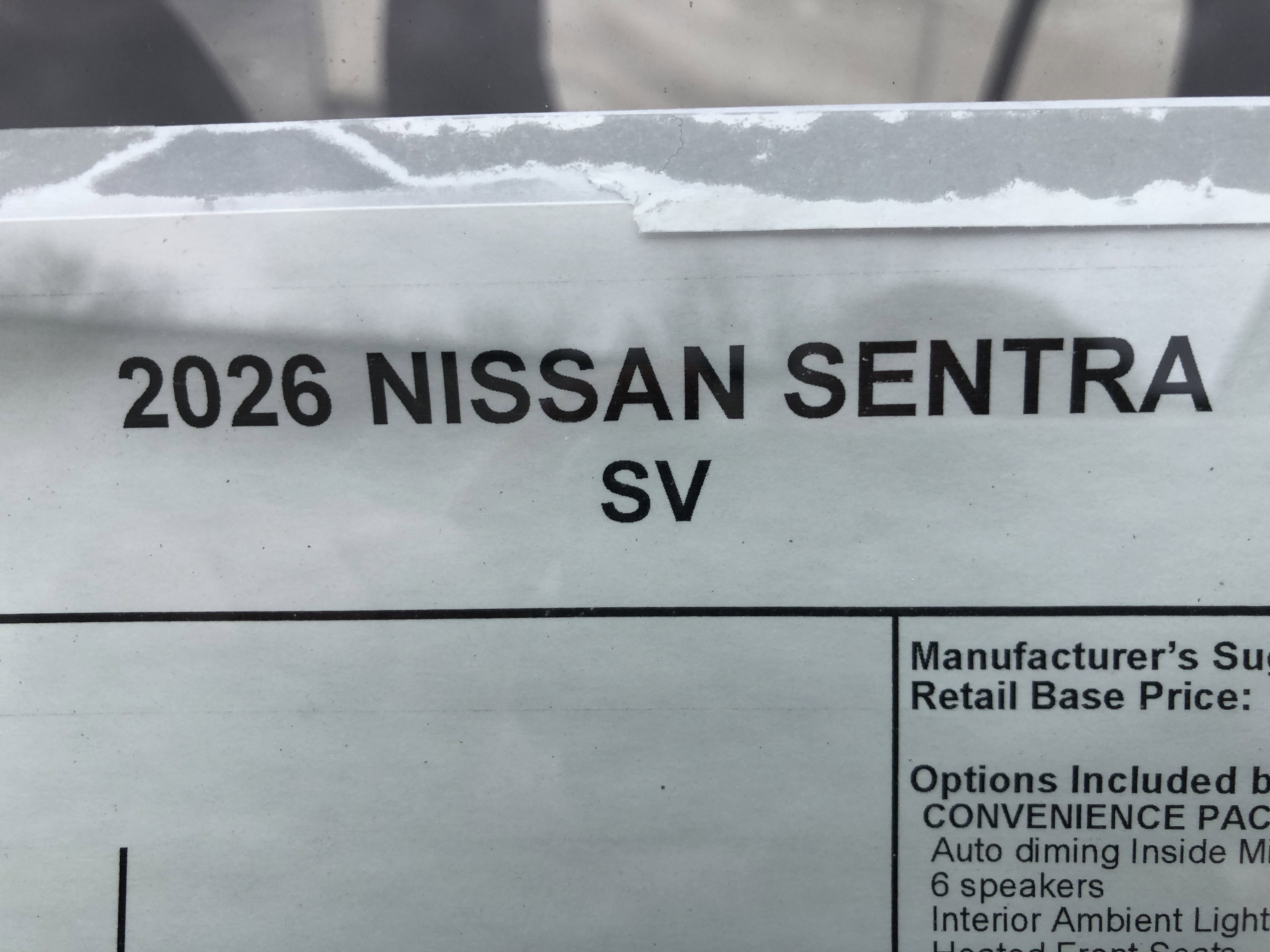 2026 Nissan Sentra SV